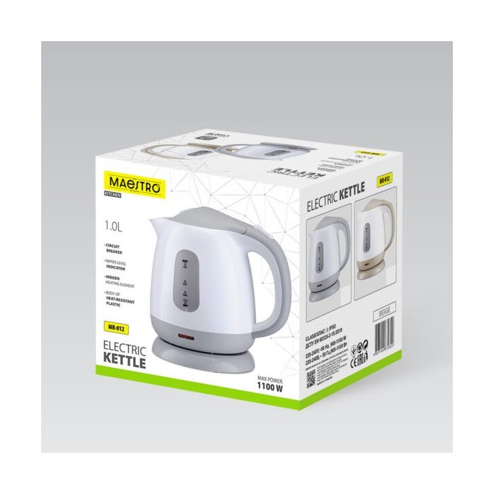 Electric Kettle MAESTRO MR-012-GREY 1 L 1100 W