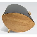 Maestro MR-1775-BLACK bread box Other Black Wood Bamboo Metal