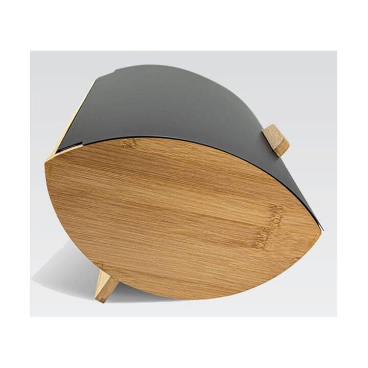 Maestro MR-1775-BLACK bread box Other Black Wood Bamboo Metal