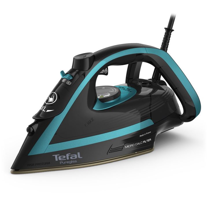 Tefal Puregliss FV8066 Ferro asciutto e vapore Durilium AirGlide piastra Autoclean 3000 W nero blu
