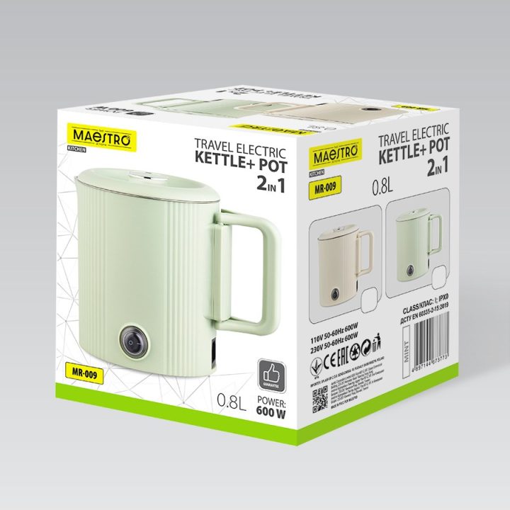 Electric kettle / travel pot Maestro MR-009 0.8 L 600 W (MR-009-MINT) Mint