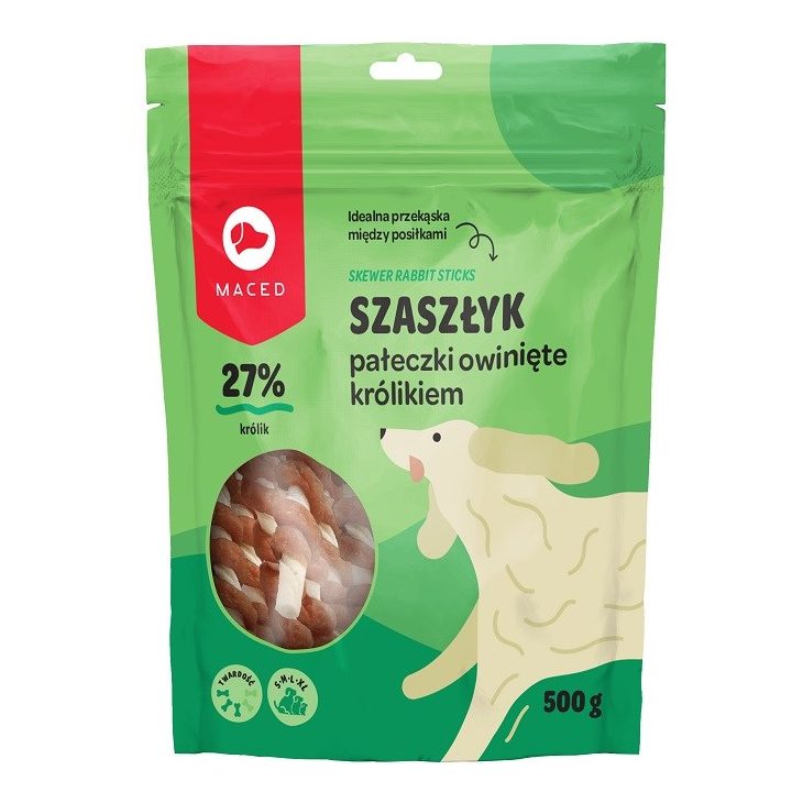MACED Rabbit wrapped rawhide sticks - dog chew - 500 g