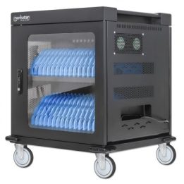 Manhattan Laptop Charging Cart/Trolley via AC Adapter (EU) 32-bay Install device's AC Adapter (power cables) into unit Suitable