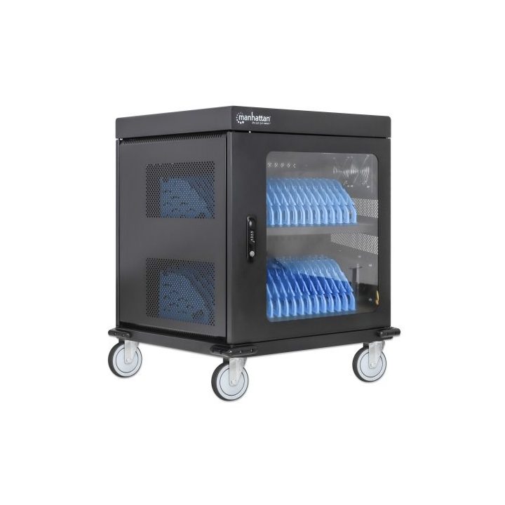 Manhattan Laptop Charging Cart/Trolley via AC Adapter (EU) 32-bay Install device's AC Adapter (power cables) into unit Suitable