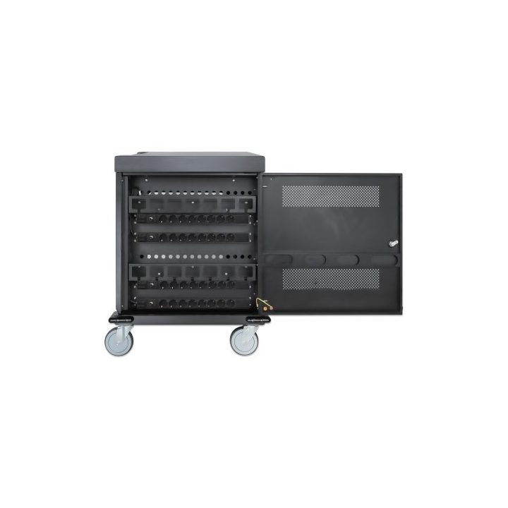 Manhattan Laptop Charging Cart/Trolley via AC Adapter (EU) 32-bay Install device's AC Adapter (power cables) into unit Suitable