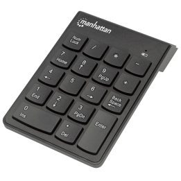 Manhattan Numeric Keypad Wireless (2.4GHz) USB-A Micro Receiver 18 Full Size Keys Black Membrane Key Switches Auto Power Managem