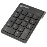 Manhattan Numeric Keypad Wireless (2.4GHz) USB-A Micro Receiver 18 Full Size Keys Black Membrane Key Switches Auto Power Managem