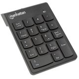 Manhattan Numeric Keypad Wireless (2.4GHz) USB-A Micro Receiver 18 Full Size Keys Black Membrane Key Switches Auto Power Managem