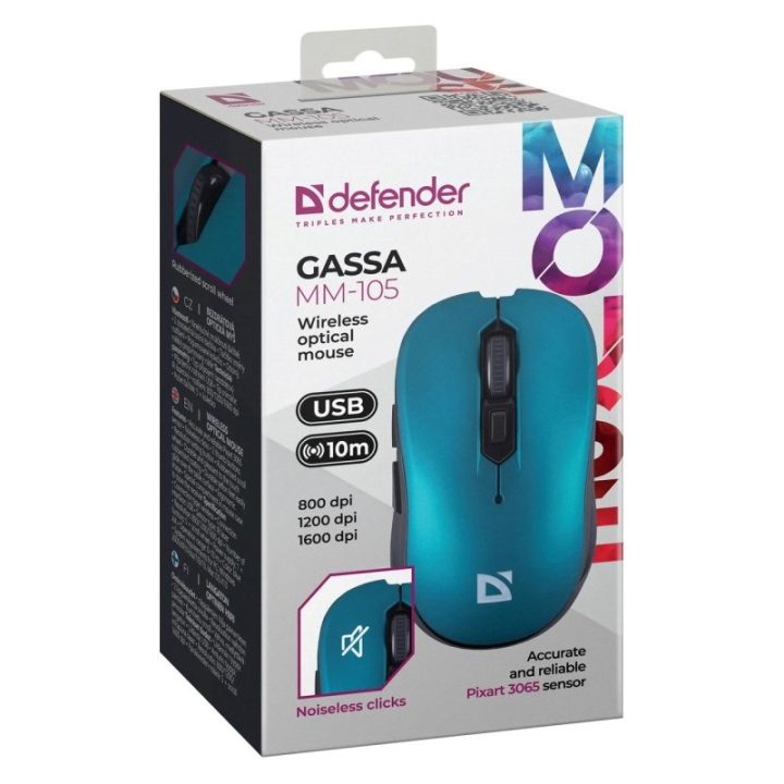 MOUSE DEFENDER GASSA MM-105 RF SILENT BLU