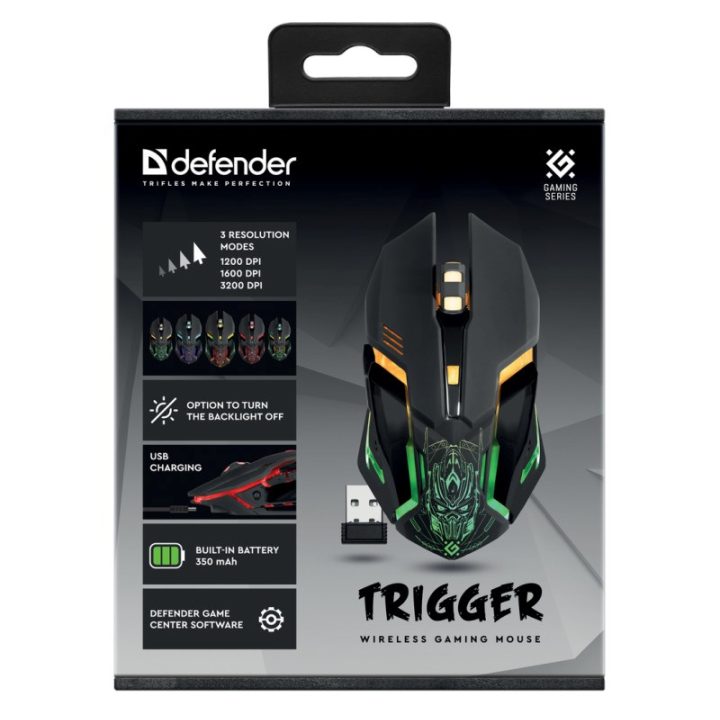 DEFENDER MOUSE GM-934 TRIGGER OTTICO RF GRATUITO 3200dpi 7P