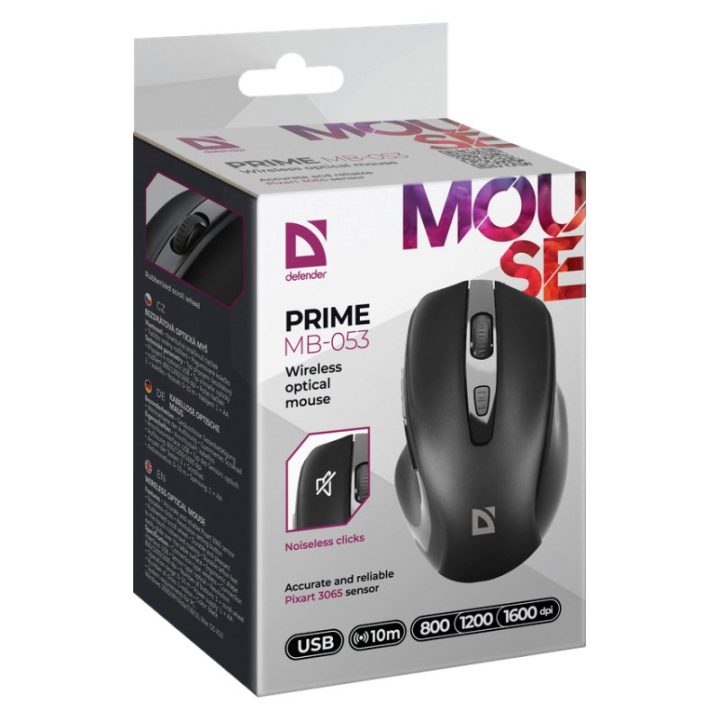 MOUSE DEFENDER PRIME MB-053 RF SILENZIOSO NERO OTTICO