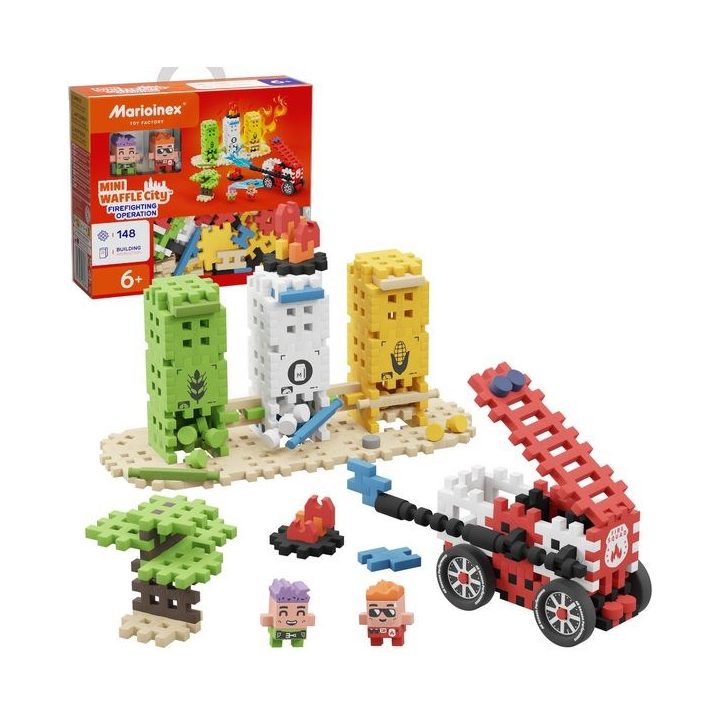Marioinex Mini Waffle City Building Blocks Firefighter action 148 pieces