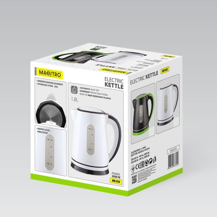 Maestro MR-058-White Electric Kettle 1 8 L