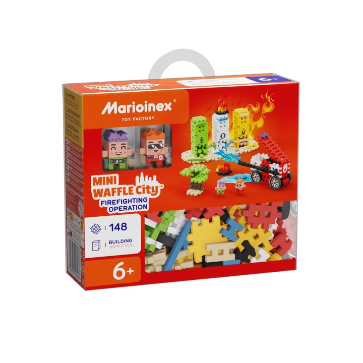 Marioinex Mini Waffle City Building Blocks Firefighter action 148 pieces