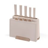 Maestro MR-1412-BEIGE Knife set with block + Cutting board set Beige