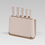 Maestro MR-1412-BEIGE Knife set with block + Cutting board set Beige