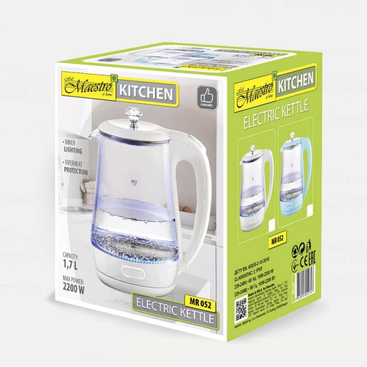 Maestro MR-052-BLUE Electric glass kettle blue 1.7 L