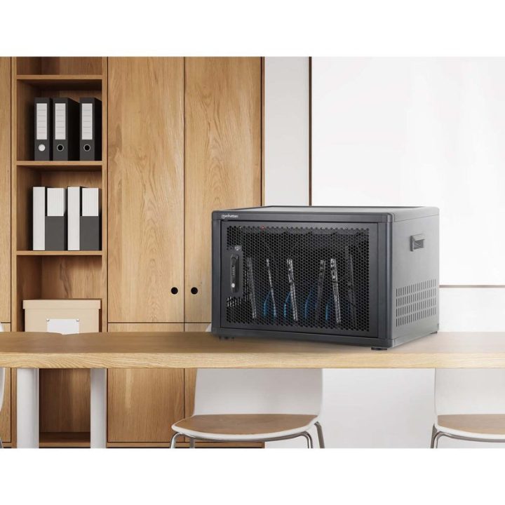 Manhattan Laptop Charging Cabinet Desktop (or trolley) via USB-C 65W 16 12-bay Suitable for USB-C laptops (to 16 ) iPads MacBook