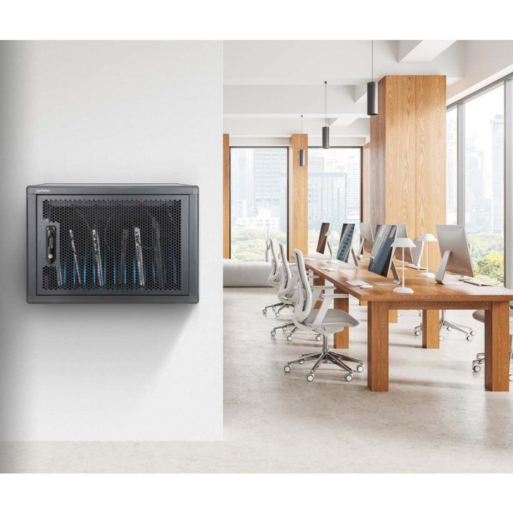 Manhattan Laptop Charging Cabinet Desktop (or trolley) via USB-C 65W 16 12-bay Suitable for USB-C laptops (to 16 ) iPads MacBook