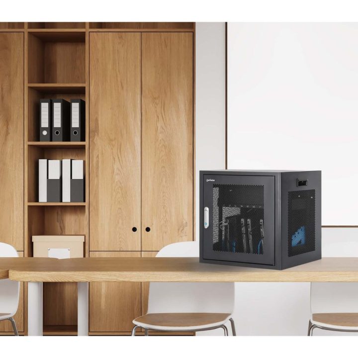 Manhattan Laptop Charging Cabinet Desktop via AC Adapter (EU) 10-bay Install device's AC Adapter (power cables) into unit Suitab