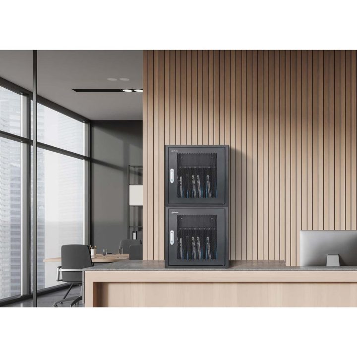 Manhattan Laptop Charging Cabinet Desktop via AC Adapter (EU) 10-bay Install device's AC Adapter (power cables) into unit Suitab