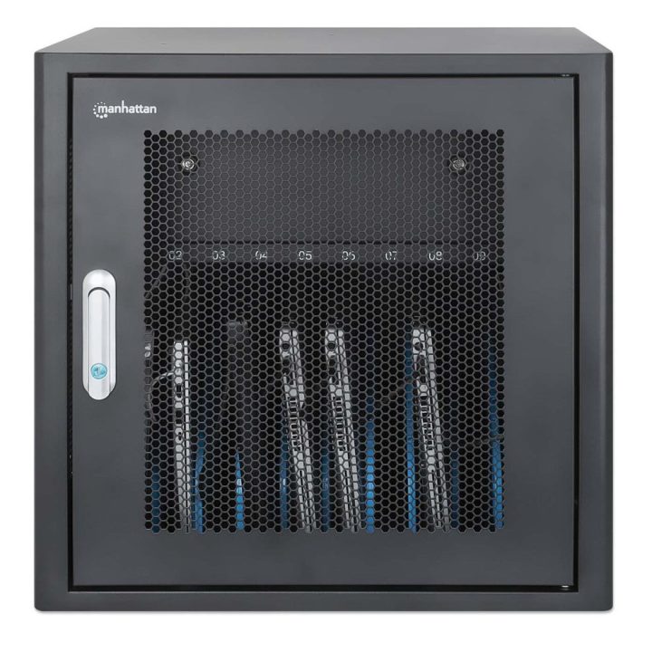 Manhattan Laptop Charging Cabinet Desktop via AC Adapter (EU) 10-bay Install device's AC Adapter (power cables) into unit Suitab
