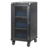 Manhattan Laptop Charging Cabinet Trolley/Cart via USB-C 65W 16 30-bay Suitable for USB-C laptops (to 16 ) iPads MacBooks Chrome
