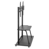 Manhattan TV & Monitor Mount Trolley Stand 1 screen Screen Sizes: 37-100 Black VESA 200x200 to 800x600mm Max 150kg Shelf and Bas