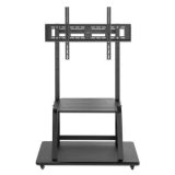 Manhattan TV & Monitor Mount Trolley Stand 1 screen Screen Sizes: 37-100 Black VESA 200x200 to 800x600mm Max 150kg Shelf and Bas