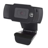 Manhattan USB Webcam Two Megapixels (Clearance Pricing) 1080p Full HD USB-A Integrated Microphone Adjustable Clip Base 30 frame