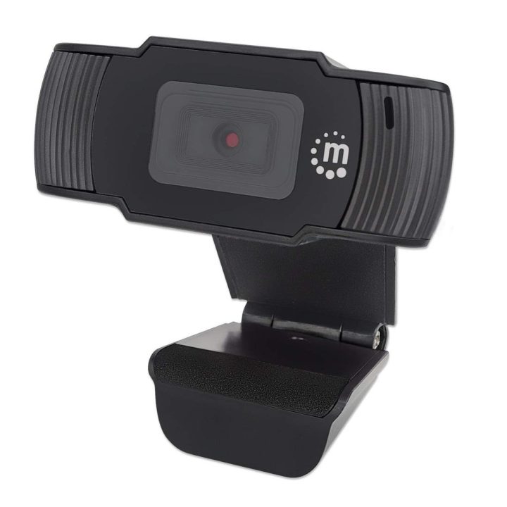 Manhattan USB Webcam Two Megapixels (Clearance Pricing) 1080p Full HD USB-A Integrated Microphone Adjustable Clip Base 30 frame