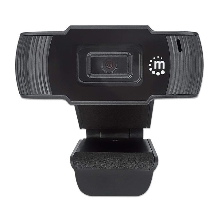 Manhattan USB Webcam Two Megapixels (Clearance Pricing) 1080p Full HD USB-A Integrated Microphone Adjustable Clip Base 30 frame