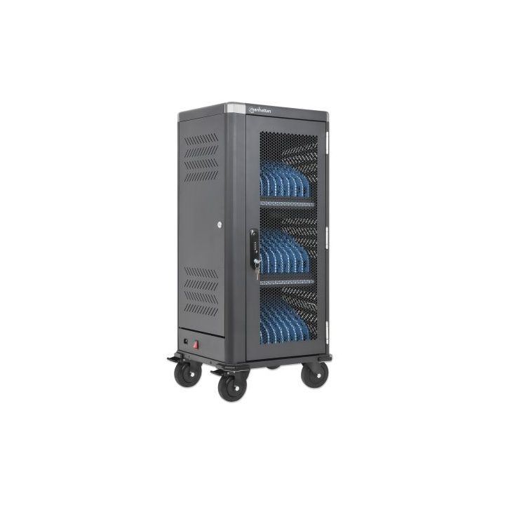 Manhattan iPad to 13 MacBook Air to 13 & Chromebook 14 30-bay Charging Trolley/Cart via USB-C (30W) Also other tablets/smartphon