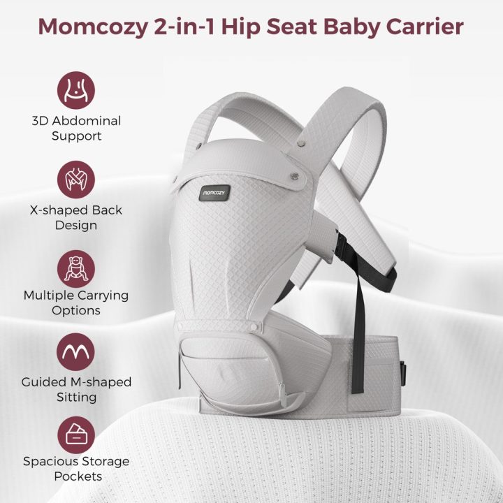 Momcozy Air Mesh Hip Seat Baby Carrier Grey