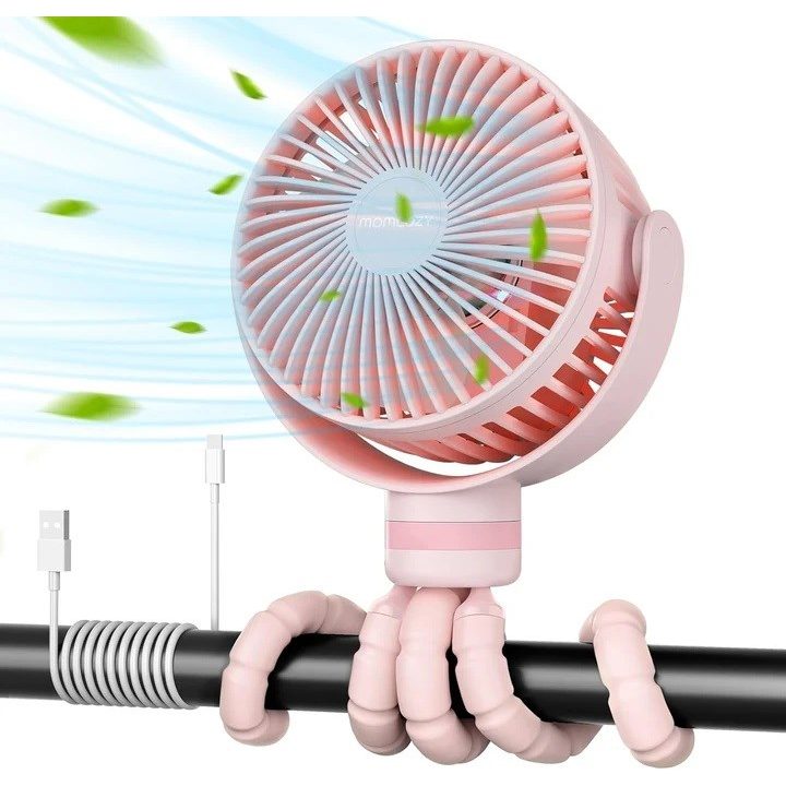 Momcozy portable stroller fan pink