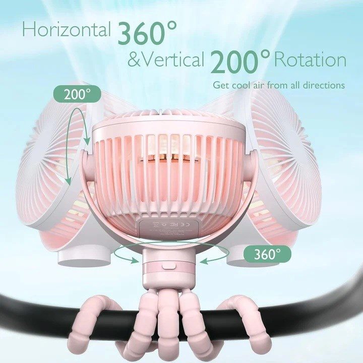 Momcozy portable stroller fan pink