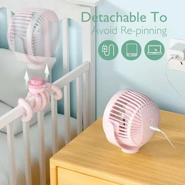 Momcozy portable stroller fan pink