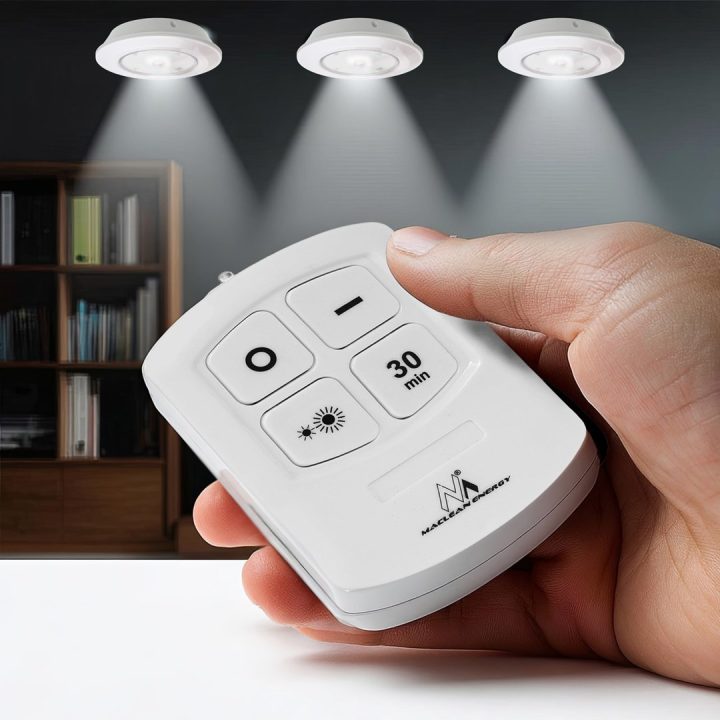 Maclean Energy MCE165 Remote Control LED Lamps Set AAA Battieries 6 Pieces in Set