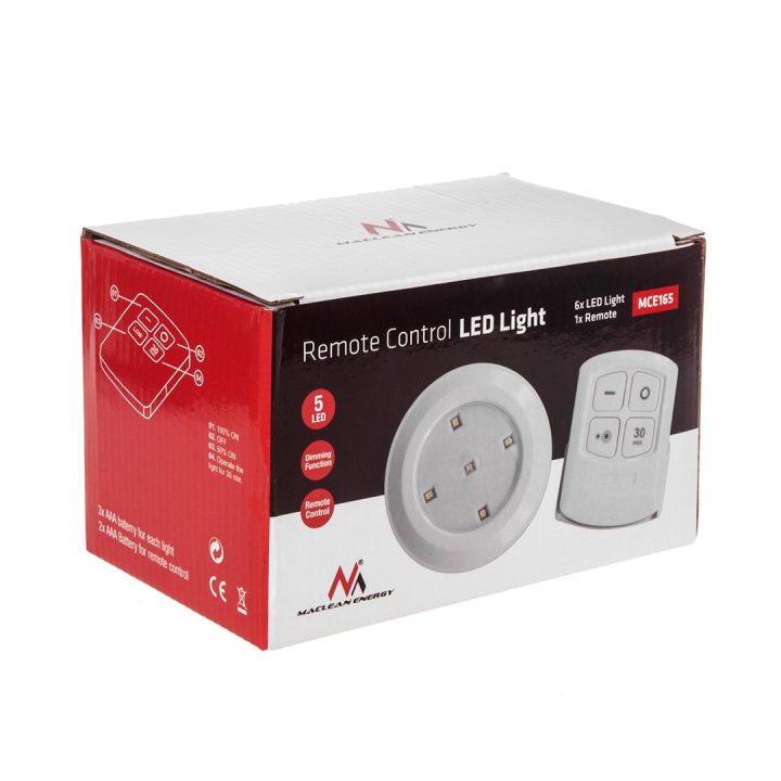 Maclean Energy MCE165 Remote Control LED Lamps Set AAA Battieries 6 Pieces in Set