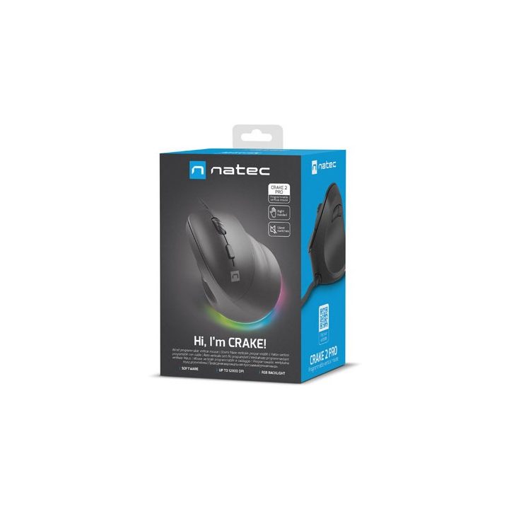 NATEC Crake 2 Pro mouse Universal Right-hand USB Type-A Optical 12800 DPI