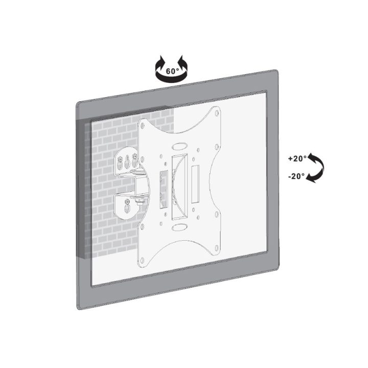 Maclean MC-501A Universal Wall TV Bracket 23-42 uo to 30kg vesa 200x200 Black
