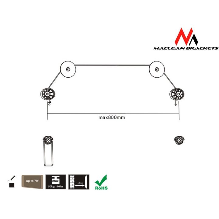 Maclean MC-557 Ultra Slim TV Wall Mount Bracket Holder LED 37-70