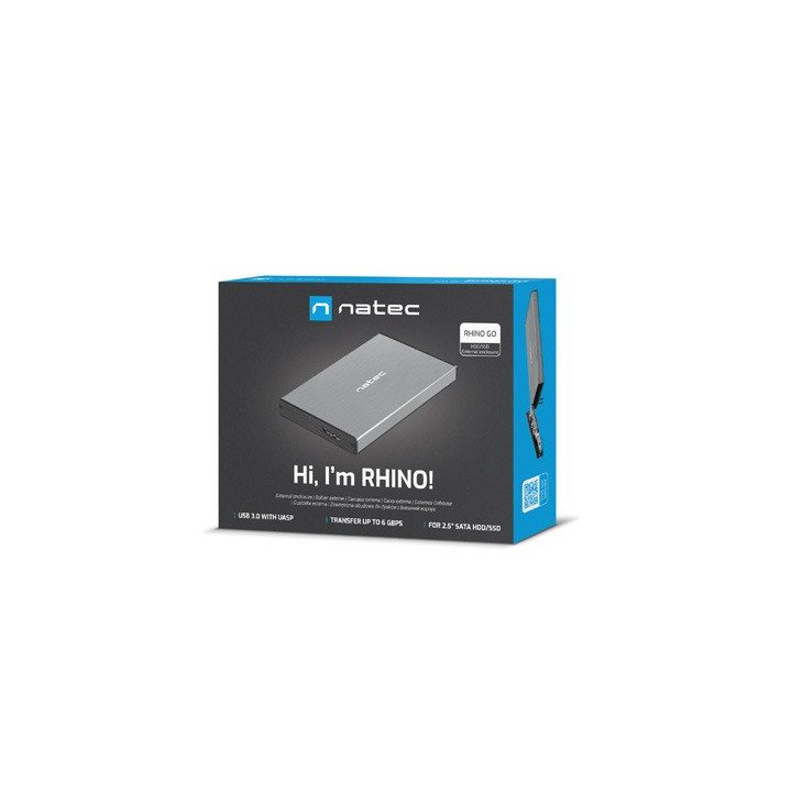 NATEC HDD ENCLOSURE RHINO GO (USB 3.0 2.5 GREY)