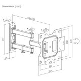 Maclean MC-700N TV Monitor Wall Mount Universal max VESA 200x20 23 -43 30kg Black Extendable Tilting for Small TVs
