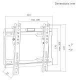 Maclean TV Mount / Bracket max VESA 200x200 13-43 up to 45 kg black tilt adjustment 0°–8° MC-186