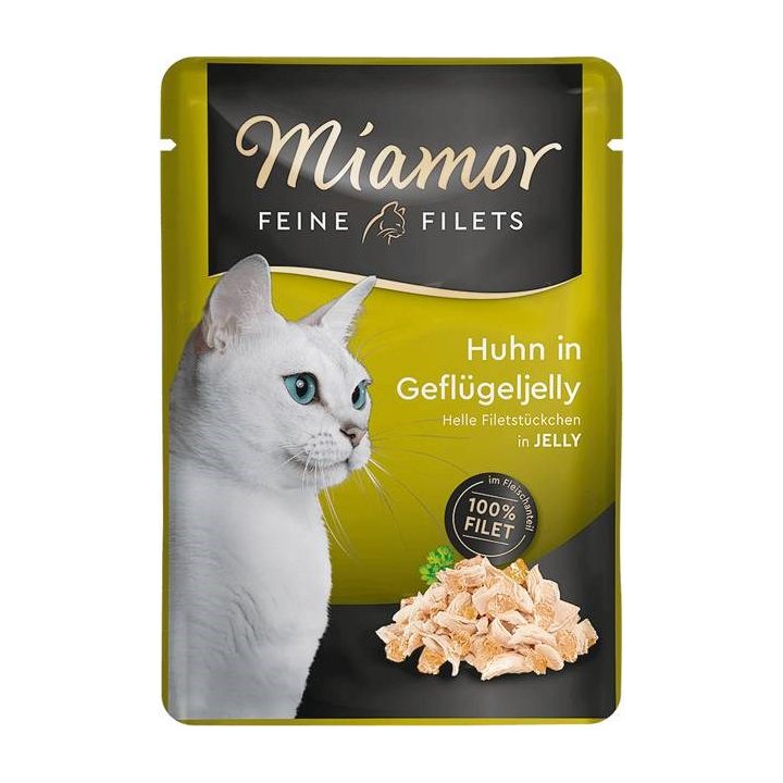 MIAMOR Feine Filets Chicken with poultry jelly - wet cat food - 100g