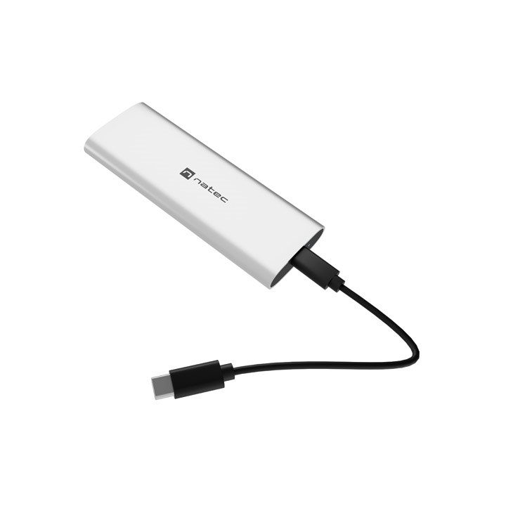NATEC RHINO M.2 NVME LITE EXTERNAL SSD ENCLOSURE USB-C 3.2 GEN 2 ARCTIC SILVER