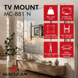 Maclean TV Mount / Bracket max. VESA 600x400 37-90 max. load 65 kg black MC-881 N