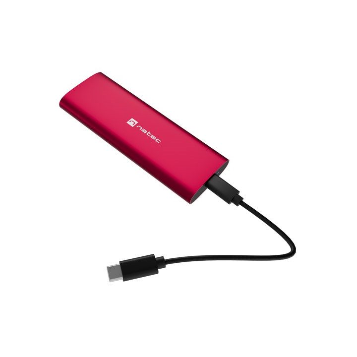 NATEC RHINO M.2 NVME LITE EXTERNAL SSD ENCLOSURE USB-C 3.2 GEN 2 RUBY RED