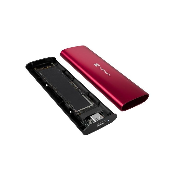 NATEC RHINO M.2 NVME LITE EXTERNAL SSD ENCLOSURE USB-C 3.2 GEN 2 RUBY RED